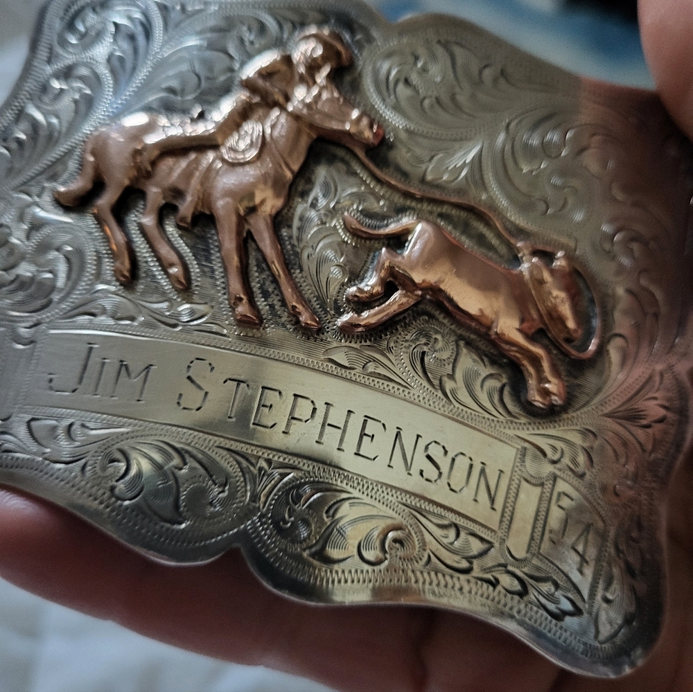 Bohlin sterling silver 10k buckle 150g 1954 Vintage Trophy Buckle